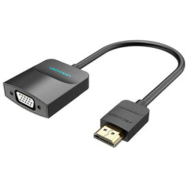 VENTION HDMI to VGA 変換ケーブル 1方向タイプ イヤホンジャック付 給電仕様 0.15m Black(42-2663) 取り寄せ商品