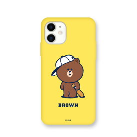 LINE FRIENDS iPhone 12 mini Browns Sports Club カラーソフトケース BROWN(KCE-CSB040) 目安在庫=△