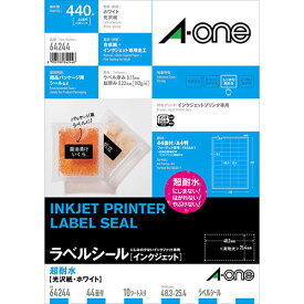 3M 【5個セット】 A-one エーワン 超耐水ラベル(インクジェット)超耐水光沢紙 ホワイト(3M-64244X5) 取り寄せ商品