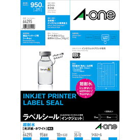 3M 【5個セット】 A-one エーワン 超耐水ラベル(インクジェット)超耐水光沢紙 ホワイト(3M-64295X5) 取り寄せ商品