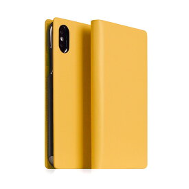 SLG Design iPhone XS Max Calf Skin Leather Diary イェロー(SD15481i65) 目安在庫=○