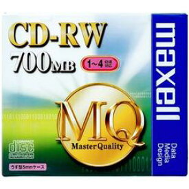 Maxell CD-RW・1-4倍速対応・容量700MB・1枚パック・1枚ずつプラケース入り(CDRW80MQ.S1P) 目安在庫=△