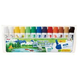ぺんてる PENTEL クリーンえのぐ　12色セット（白2本入）(WKC3-12) 目安在庫=○