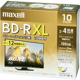 Maxell 録画用ブルーレイディスク BD-R XL（2〜4倍速対応） 720分/3層100GB 10枚(BRV100WPE.10S) 目安在庫=△