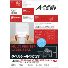 エーワン a-one a1 ラベルシールプリンタ兼用狙った位置に貼り易いA4 10面 四辺余白付 1冊(18シート)(4906186421102 x1) 目安在庫=○