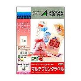 エーワン a-one a1 マルチプリンタラベル 色上質紙タイプ ノーカット 桃 28492 取り寄せ商品