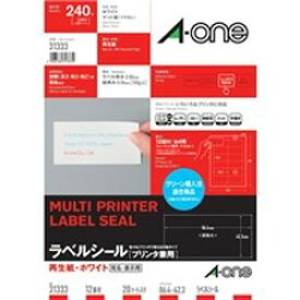 エーワン a-one a1 31333 再生紙マルチプリンタラベル 12面 目安在庫=○