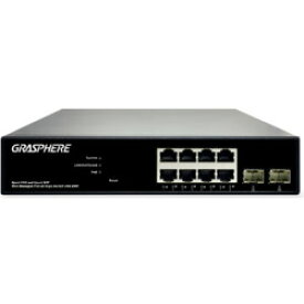 グラスフィアジャパン 8PoE+ & 2SFP Port ALL Giga インテリジェントPoEスイッチ with DMV(GJ-ISG8F2P8-DMV) 取り寄せ商品