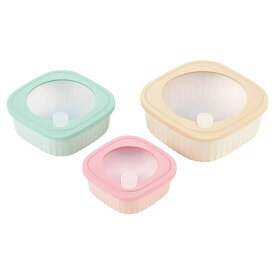 ノーブランド 電子レンジ対応保存容器3pcセット 【大・中・小】(22604308) 取り寄せ商品