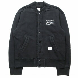 17aw BEDWIN ベドウィン スタジャン ジャケット ブルゾン スウェット 裏起毛 アウター サイズ3 L ブラック 黒 メンズ 【中古】