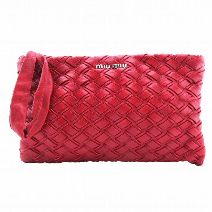楽天市場】miumiu ミュウミュウ ロゴ メッシュレザー クラッチバッグ 