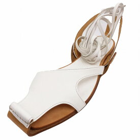 FUMIKA UCHIDA フミカウチダ レザー レースアップ サンダル フラット シューズ 靴 サイズ36 23cm ホワイト 白 レディース 【中古】