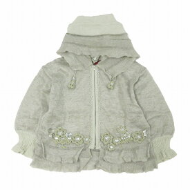ALBEROBELLO アルベロベロ オレボレブラ リネン ニット ビジュー装飾 ジャケット パーカー ライトグレー 621038 レディース 【中古】