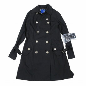 BUBERRY BLUE LABEL バーバリーブルーレーベル E1A01-731-09 トレンチコート ノバチェック柄裏地 ブラック 36 S レディース 【中古】