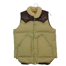 Rocky Mountain FeatherBed ロッキーマウンテンフェザーベッド ビームス別注 ダウンベスト 35周年記念 クオリティベスト シープ衿 牛革ヨーク アウター ブラウン 38【M】 メンズ 【中古】