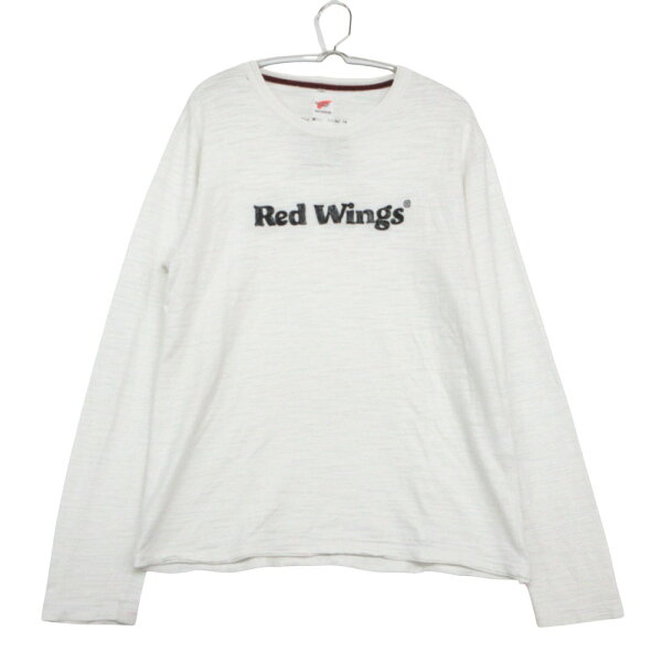 RED WING レッドウィング 長袖Ｔシャツ ロゴ刺繍 トップス コットン ホワイト L【L】 メンズ 【中古】