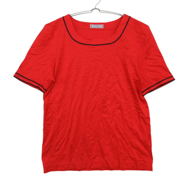 YVES SAINT LAURENT イヴ・サンローラン カットソー ヴィンテージ Uネック Tシャツ 半袖 レッド M レディース 【中古】