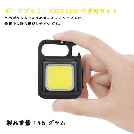 COB 作業灯 ミニ懐中電灯 USB充電式 キーホルダー式 カラビナライト 超ミニ 45g 小型 軽量 800ルーメン 高輝度 4種点灯モード IPX4防水 強力磁石付き 緊急照明用 釣り キャンプ 登山 ランニング 防災 地震 停電 作業用 LEDライト COBライト