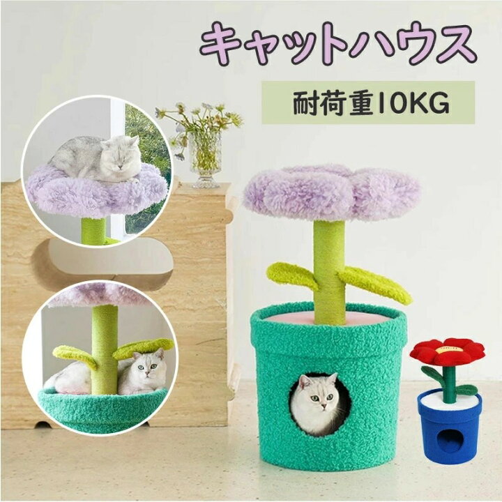 楽天市場】鉢植えキャットタワー ペットハウス 猫 植物 ペット ベット 