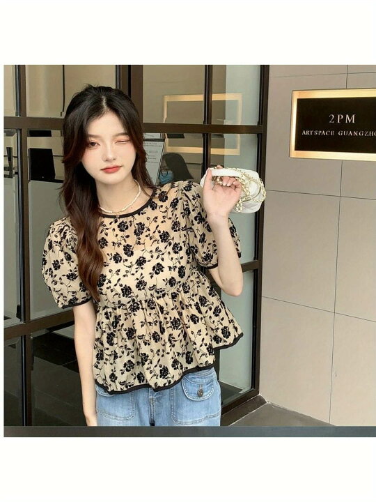 Acne Jeans 小花柄 チュニック ブラウス 34 】【大人可愛い】ブラウス 