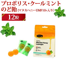 プロポリス・クールミント のど飴 12粒(マヌカハニー UMF10+ 入り） コンビタニュージーランド キャンディ ロゼンジ ドロップ のどあめ 飴 キャンディ 個包装 携帯用 喉ケアー グルメ ギフト