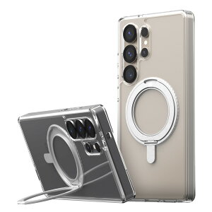 Galaxy S25 Ultra �P�[�X �}�O�l�b�g �����O �X�^���h �t �ϏՌ� �N���A �X�}�z�P�[�X MagSafe �Ή� �g�уP�[�X �J�o�[ [ GalaxyS25Ultra Samsung �M�����N�V�[ S25 �E���g�� SC-52F �Ή� ] araree Duple M STAND