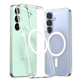 Galaxy S25 ケース マグネット 付 耐衝撃 フロスト クリア スマホケース 透明 ハード 側面 ソフト MagSafe 対応 シンプル 携帯ケース カバー [ GalaxyS25 Samsung ギャラクシー S25 SC-51F 対応 ] araree Duple M