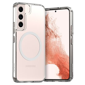 Galaxy S22 ケース マグネット リング 付 耐衝撃 クリア スマホケース 透明 ハード 側面 ソフト MagSafe 対応 携帯ケース [ Samsung GalaxyS22 サムスン ギャラクシーS22 対応 ] araree Duple M