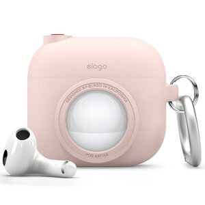 AirPods 3 ケース カメラ デザイン カラビナ 付 シリコン カバー AirTag 収納 可 紛失防止 シリコンケース 耐衝撃 落下防止 ケースカバー [ Apple AirPods3 エアポッツ エアーポッズ 3世代 アップル エ