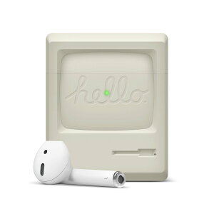 AirPods ケース シリコン カバー ノスタルジック レトロ デザイン 耐衝撃 傷防止 保護 アクセサリ Qi ワイヤレス 充電対応 [ Apple AirPods 1 第1世代 MMEF2J/A & AirPods 2 第2世代 MRXJ2J/A MV7N2J/A MR8U2J/A Wireles
