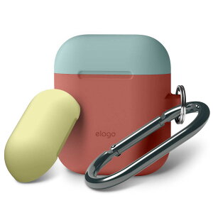 AirPods ケース カバー カラビナ 付 シリコン カバー 耐衝撃 傷防止 落下防止 アクセサリー イヤホン カバー ケース [ Apple AirPods 1 第1世代 MMEF2J/A & AirPods 2 第2世代 MRXJ2J/A MV7N2J/A MR8U2J/A Wireless Chargi