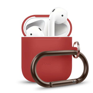 AirPods ケース カバー カラビナ 付 シリコン カバー 耐衝撃 傷防止 落下防止 アクセサリー イヤホン カバー ケース [ Apple AirPods 1 第1世代 MMEF2J/A & AirPods 2 第2世代 MRXJ2J/A MV7N2J/A MR8U2J/A Wireless Chargi