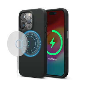 iPhone15ProMax �P�[�X Magsafe �Ή� �V���R�� �ϏՌ��P�[�X ��G�� �T���T�� �� �w�� �h�~ �ϏՌ� �}�O�Z�[�t �X�}�z�P�[�X [ Apple iPhone15 ProMax �A�C�t�H��15 �v���}�b�N�X �Ή� ] elago MagSafe SOFT SILICONE 