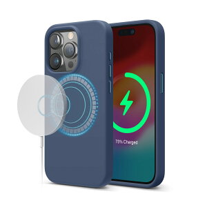 iPhone15Pro �P�[�X Magsafe �Ή� �V���R�� �ϏՌ��P�[�X ��G�� �T���T�� �� �w�� �h�~ �ϏՌ� �}�O�Z�[�t �X�}�z�P�[�X [ Apple iPhone15 Pro �A�C�t�H��15 �v�� �Ή� ] elago MagSafe SOFT SILICONE CASE
