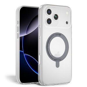 iPhone 17 Pro Max �P�[�X �N���A MagSafe �Ή� ��] �����O �X�^���h �t�� �ϏՌ� �X�}�z�P�[�X �}�O�Z�[�t ���� ��� �g�уP�[�X [ iPhone17ProMax �A�C�t�H�� 17ProMax �Ή� ] case MONOCOZZI ESSENTIALS Crystal