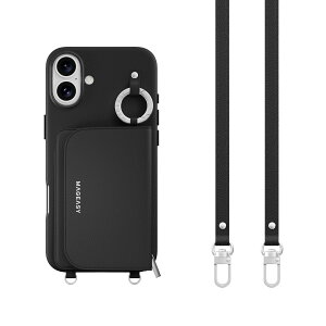 iPhone 16 Plus �P�[�X MagSafe �Ή� �V�����_�[ �X�g���b�v �t�� �J�[�h ���[ ���U�[ �X�}�z�P�[�X �J�[�h�P�[�X �|�[�`�t�� ���z �X�}�z�J�o�[ [ iPhone16Plus �A�C�t�H�� 16 �v���X �Ή� ] MagEasy Pouch M