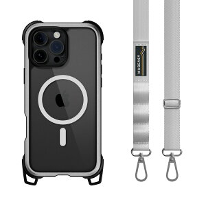 iPhone 16 Pro Max �P�[�X �V�����_�[ �X�g���b�v �t�� �N���A MagSafe �Ή� �ϏՌ� MIL�K�i �}�O�Z�[�t �X�}�z�P�[�X [ iPhone16ProMax �A�C�t�H�� 16 �v���}�b�N�X �Ή� ] MagEasy Odyssey +Strap M