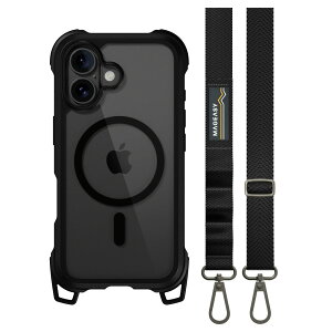 iPhone 16 �P�[�X �V�����_�[ �X�g���b�v �t�� �N���A MagSafe �Ή� �ϏՌ� MIL�K�i �}�O�Z�[�t �X�}�z�P�[�X [ iPhone16 �A�C�t�H�� 16 �Ή� ] MagEasy Odyssey +Strap M