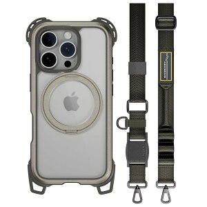 iPhone 16 Pro �P�[�X �N���A MagSafe �Ή� �X�^���h �����O�t�� �V�����_�[ �X�g���b�v �ϏՌ� MIL�K�i �X�}�z�P�[�X [ iPhone16Pro �A�C�t�H�� 16 �v�� �Ή� ] MagEasy Odyssey Ultra M With Strap