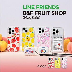 iPhone 15 Pro Max P[X CtY  uE Rj[ T[ MagSafe Ή ϏՌ X}zP[X [ Apple iPhone15 ProMax ACtH15 v}bNX Ή ] elago LINE FRIENDS B&F FRUIT SHOP