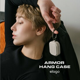 AirPods Pro3 ケース 耐衝撃 落下防止 カラビナ 付 おしゃれ カバー ワイヤレス充電 対応 シンプル 頑丈ケース [ AirPods Pro 3 エアーポッズプロ3 エアポッツプロ 第3世代 対応 ] case elago ARMOR HANG CASE