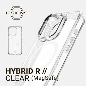 iPhone15Pro ケース MagSafe 対応 耐衝撃 側面 ソフト TPU 背面 ハード クリア カバー 抗菌 リサイクル 素材 使用 マグセーフ スマホケース [ Apple iPhone15 Pro アイフォン15 プロ 対応 ] ITSKINS HYBRID R // CLEAR (MagSafe)