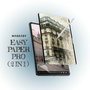 iPad Pro 13C` 2025 M5 tB 2 Zbg ̂悤ȏSn }Olbg E wh~ 炳  CXg یtB [ ACpbhv 13 2024 M4 Ή ] MagEasy Easy Paper Pro (2 in 1)