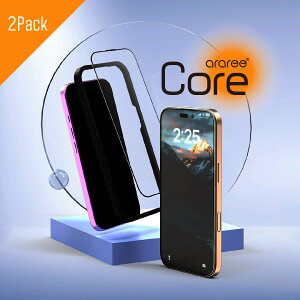 iPhone 16 Pro Max �K���X�t�B���� 2�� �Z�b�g 9H �����K���X �C�A�h�~ �t�B���� ���E���h�G�b�W ���H �w��h�~ �ی�t�B���� [ iPhone16ProMax �A�C�t�H�� 16 �v���}�b�N�X �Ή� ] araree Core