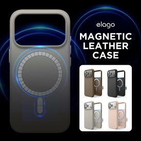 iPhone 17 Pro Max ケース MagSafe 対応 合成 皮 革 耐衝撃 スマホケース マグセーフ 頑丈 スマホカバー [ iPhone17ProMax アイフォン 17ProMax 対応 ] elago MAGNETIC LEATHER CASE