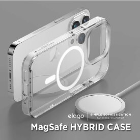 iPhone 14 Pro Max カバー ケース クリア MagSafe 対応 マグネット 付 シンプル スマホケース 耐衝撃 マグセーフ対応ケース 透明 クリアケース 対衝撃 スマホカバー [ iPhone14プロマックス iPhone14ProMax アイフォン14プロマックス 対応 ] elago MagSafe HYBRID CASE