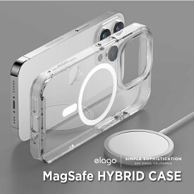 iPhone14 Pro カバー ケース クリア MagSafe 対応 マグネット 付き シンプル スマホケース 耐衝撃 マグセーフ対応ケース 薄型 透明 クリアケース 対衝撃 スマホカバー [ iPhone 14 プロ iPhone14プロ iPhone14Pro アイフォン14Pro 対応 ] elago MagSafe HYBRID CASE