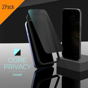 iPhone 16 Pro �K���X�t�B���� 2�� �� �`�����h�~ 9H �����K���X �C�A�h�~ �t�B���� ���E���h�G�b�W ���H �w��h�~ �v���C�o�V�[ �ی�t�B���� [ iPhone16Pro �A�C�t�H�� 16 �v�� �Ή� ] araree Core Privacy