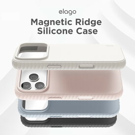 iPhone 17 Pro ケース MagSafe 対応 シリコン 耐衝撃 スマホケース 指紋 防止 サラサラ マグセーフ対応 頑丈 シリコンケース カバー [ iPhone17Pro アイフォン17Pro 対応 携帯ケース ] elago Magnetic Ridge Silicone Case