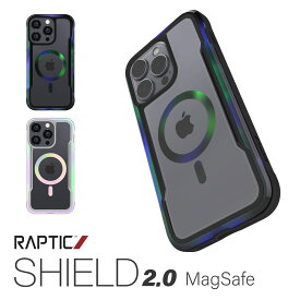iPhone15Pro ケース Magsafe 対応 耐衝撃 米軍 MIL規格 クリア スマホケース 衝撃吸収 傷 保護 グラデーション フレーム マグセーフ 透明 耐衝撃ケース [ Apple iPhone15 Pro アイフォン15 プロ 対応 ] RAPTIC Shield 2.0 MagSafe